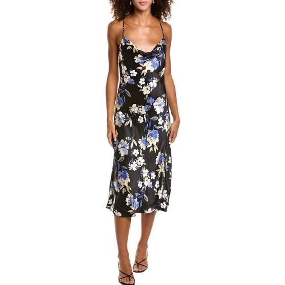#307 SOCIALITE Floral Satin Slip Dress - Picture 1 of 10